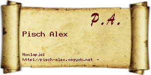 Pisch Alex névjegykártya